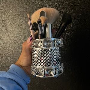 Silver brush holder